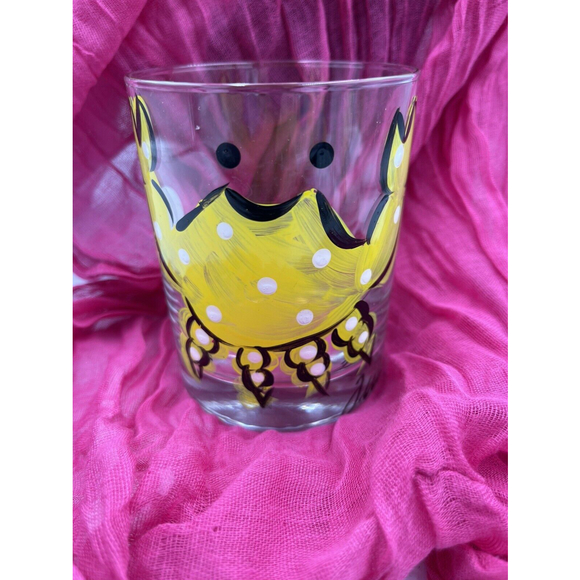 Hand Painted Crabs High Ball Glasses Set 4 Beach Bar Ware - Picture 3 of 7